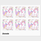 Sticker Carré Unicorne personnalisée (Feuille)