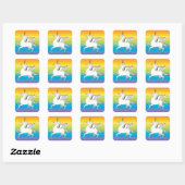 Sticker Carré Unicorne Rainbow Stripes (Feuille)