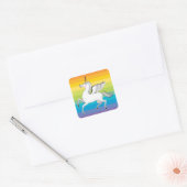 Sticker Carré Unicorne Rainbow Stripes (Enveloppe)