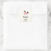 Sticker Carré Unicorne rose avec Black Mane Candle Business (Sac)