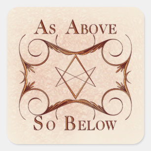 Sticker Carré Unicursal or rose