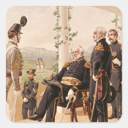 Sticker Carré Uniformes de l'armée américaine (Devant)