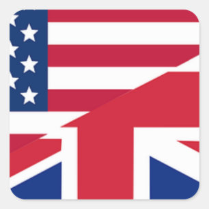 Sticker Carré Union Jack American Flag Motif Stars