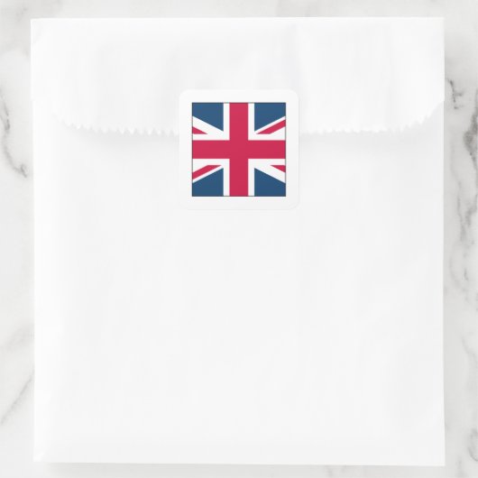 Sticker Carré Union Jack avec bordure transparente (Sac)
