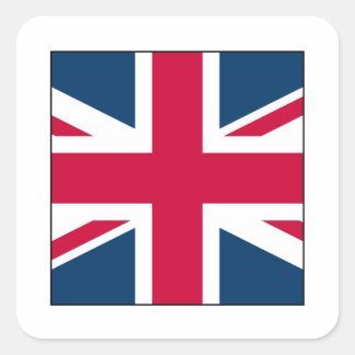 Sticker Carré Union Jack avec bordure transparente