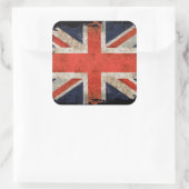 Sticker Carré Union Jack déchiquetée âgée (Sac)