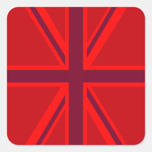 Sticker Carré Union Jack rouge (Devant)