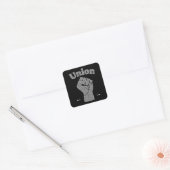 Sticker Carré Union Strong Worker Fist Minimal Design (Enveloppe)