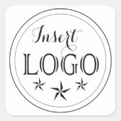 Sticker Carré unique avec logo personnalisé (Devant)