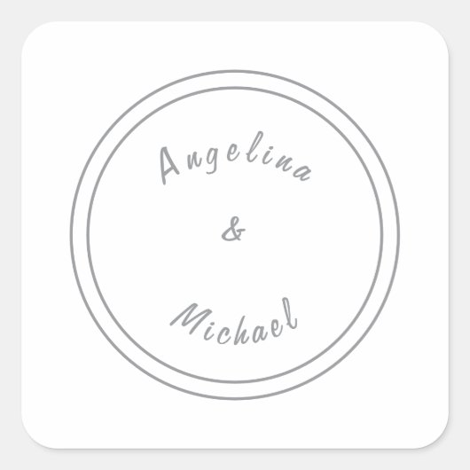 Sticker Carré Unique Minimaliste Moderne Simple (Devant)