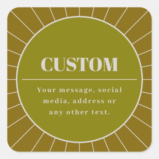 Sticker Carré Unique Modèle de conception modifiable inspiré par (Devant)