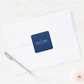 Sticker Carré Unique Navy Blue Classical Handwriting Plain (Enveloppe)