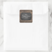 Sticker Carré Unique Rustic Mason Jar Chalkboard Mariage (Sac)