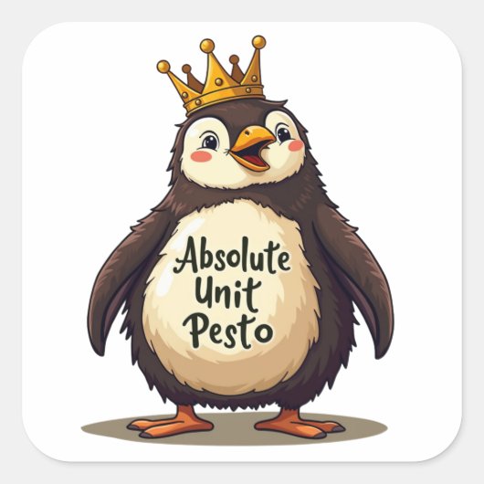 Sticker Carré Unité absolue Pesto - Le roi Penguin (Devant)