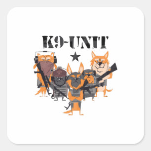 Sticker Carré Unité Chiens de police K9