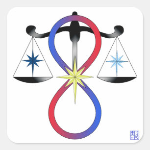 Sticker Carré Unité religieuse Symbole de Dieu Spiritualité païe