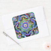 Sticker Carré Univers Mandala Couleurs Psychédéliques (Enveloppe)