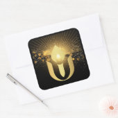 Sticker Carré Universalisme Unitaire or brillant chalut (Enveloppe)