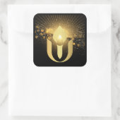 Sticker Carré Universalisme Unitaire or brillant chalut (Sac)