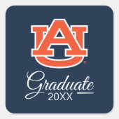 Sticker Carré Université d'Auburn | Diplômé (Devant)