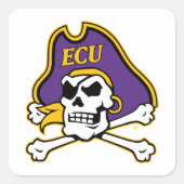 Sticker Carré Université de Caroline de l'Est | Pirates écus (Devant)