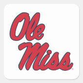 Sticker Carré Université du Mississippi | Ole Miss Script (Devant)