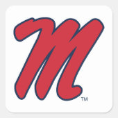 Sticker Carré Université du Mississippi | Script M (Devant)