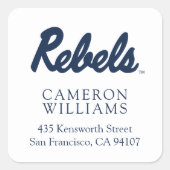 Sticker Carré Université du Mississippi | Script Rebels (Devant)