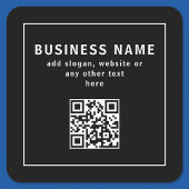 Sticker Carré Upload QR code or Logo | Modern Black