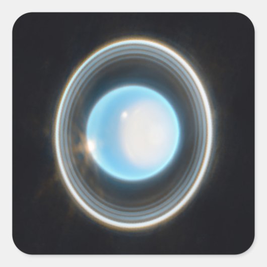 Sticker Carré Uranus planétaire avec anneaux Image JWST (Devant)