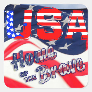 Sticker Carré USA Accueil du Brave Flag