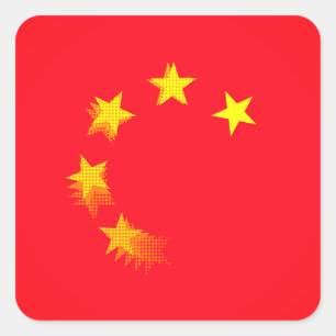 Sticker Carré USA contre CHINE / CHINE