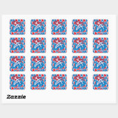 STICKER CARRÉ USA/EEUU FLAG SIMPLIFIED TEXT BY MASANSER PIXELAT (Feuille)