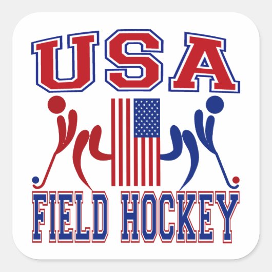 Sticker Carré USA Field Hockey (Devant)