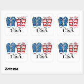 Sticker Carré USA Flip Flops (Feuille)