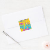 Sticker Carré USA Hope : Conception texturée colorée (Enveloppe)