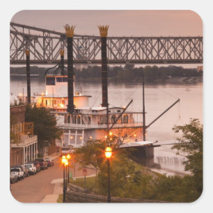 Sticker Carré USA, Mississippi, Natchez. Natchez Under the
