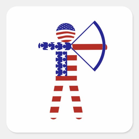 Sticker Carré USA Patriotic ARCHERY (Devant)