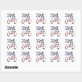 Sticker Carré USA Patriotic Biking CYCLING (Feuille)