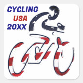 Sticker Carré USA Patriotic Biking CYCLING (Devant)