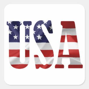 Sticker Carré USA Patriotique