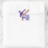 Sticker Carré USA Patriotique Martial Arts TAEKWONDO (Sac)