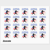 STICKER CARRÉ USA SOFTBALL PLAYER AIME LA CONCEPTION DE SOFTBALL (Feuille)