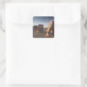 Sticker Carré USA, TEXAS, zone de Panhandle, Amarillo : Cadillac (Sac)