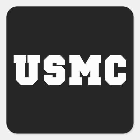 Sticker Carré USMC [bold text] (Devant)