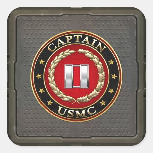 Sticker Carré USMC Capt [3D] (Devant)