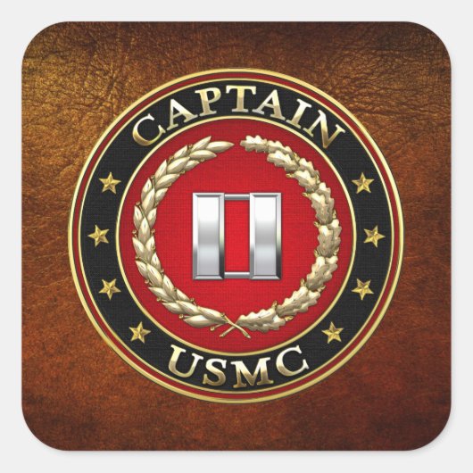 Sticker Carré USMC Capt [3D] (Devant)