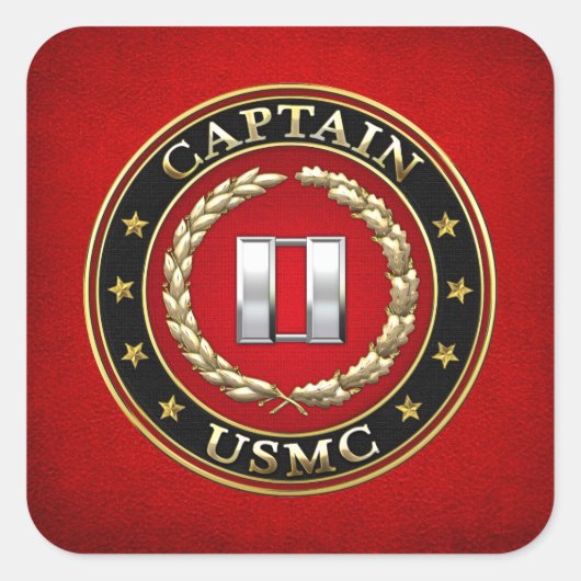Sticker Carré USMC Capt [3D] (Devant)