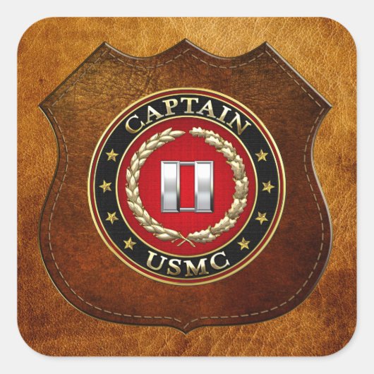 Sticker Carré USMC Capt [3D] (Devant)