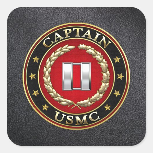 Sticker Carré USMC Capt [3D] (Devant)